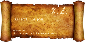Kunszt Lajos névjegykártya